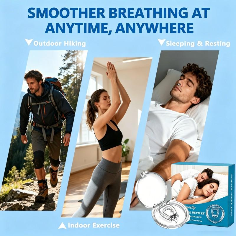 Anti Snoring Devices (4 Pack), Adjustable Silicone Snoring Solution, Anti Snoring Nose Clip, Effectively Relieve Snoring, Stop Snoring for Men and Women, Clear