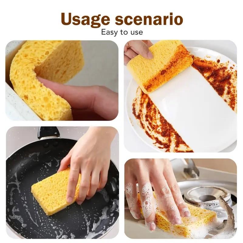 6pcs Dual-Sided Dishwashing Sponge Set, Kitchen Cleaning Tools, Household Scouring Pads, Durable & Efficient Scrubbers