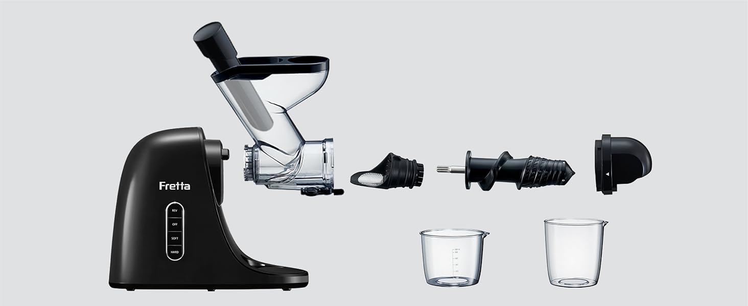 Cold Pressed Juicer Machines, Masticating Slow Juicer with 3-inch Wide Feed Chute, Celery Juicer, Juice Extractor with Dual Speed Mode, BPA-Free
