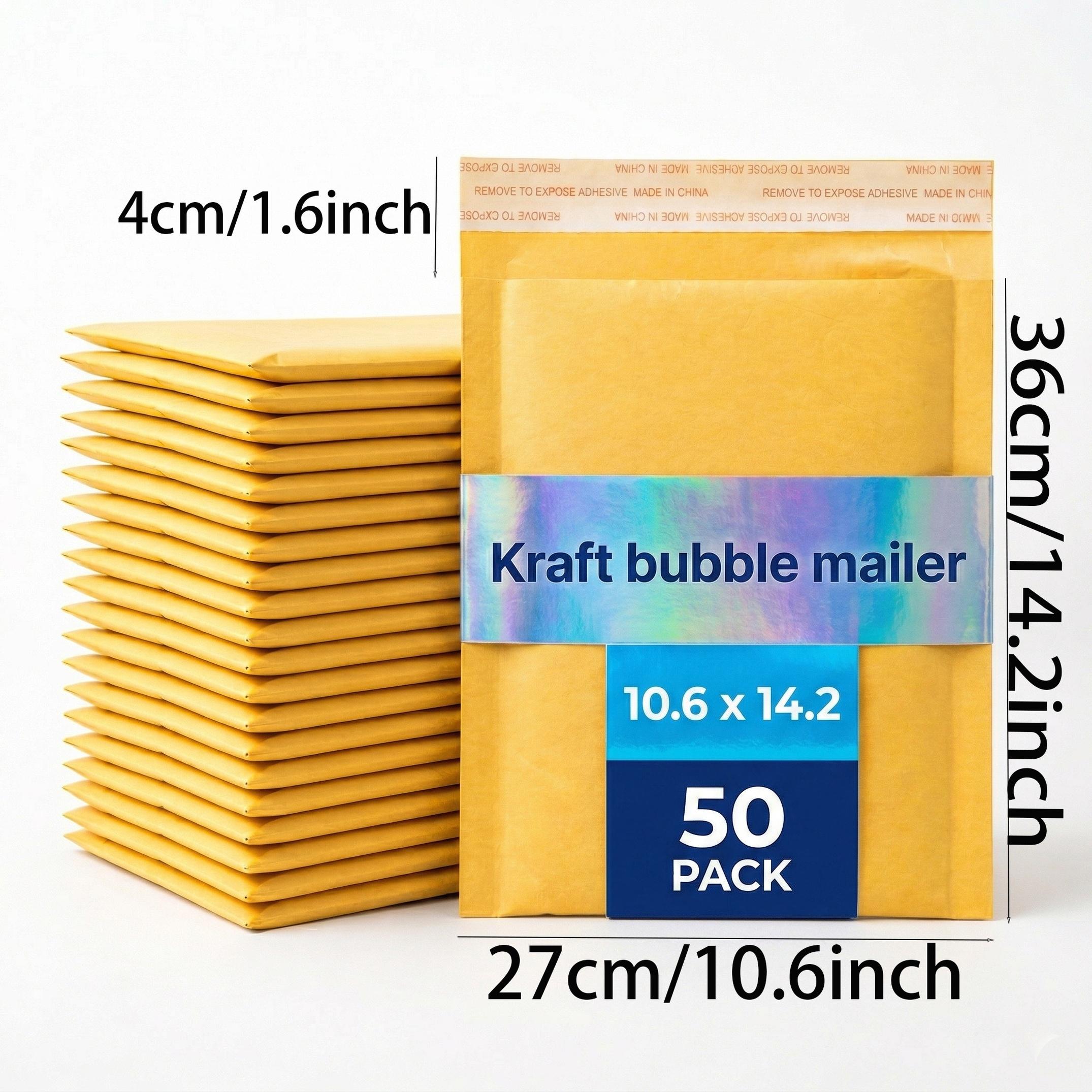 50/100 Pcs 10.6x14.2 Inch X-Large Extra Wide-Long Fit Bubble Mailers - Heavy Duty Padded Mailing Envelopes with Self-Sealing Strip, Waterproof for All Mailing Scenarios & Large-Size Item Shipping