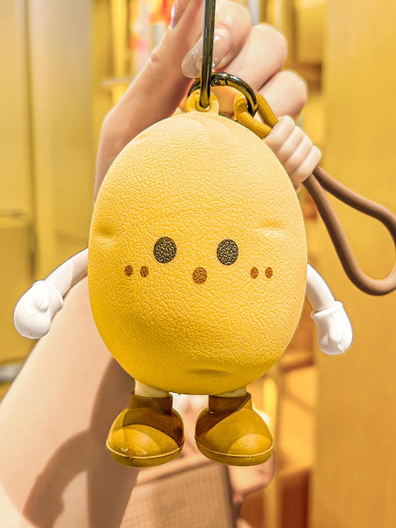 Cute Kawaii Cartoon Potato & Mushroom Mini Storage Pouch Keychain Multifunctional Zipper Coin Purse Key Ring Aesthetic Backpack Bag Charm Gift for Women Girls Kids