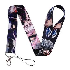 LX1276 Anime Gojo Satoru Lanyard For Keys ID Credit Bank Card Cover Badge Holder Phone Charm Keychain Accessories