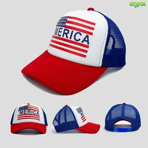 250th Anniversary American Independence Trucker Hat, Red White Blue 'Merica Flag Print, Breathable Mesh Back Adjustable Snapback Cap, Unisex Sun Hat For 4th of July Parade, Backyard BBQ And Patriotic Events,Beach vacation,Summervibes