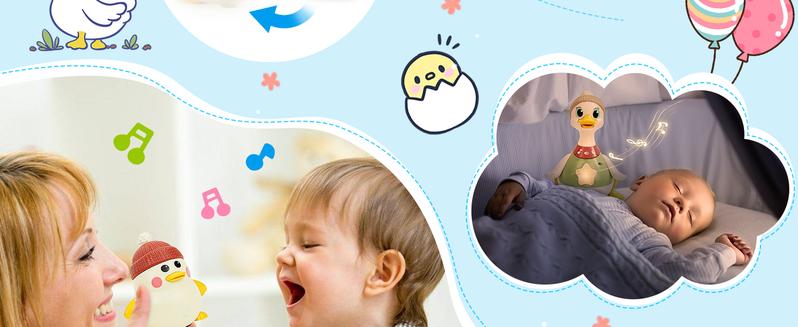 HOLA Musical Light Up 3 Pack Crawling Swinging Ducks Interactive Baby Toy with Exploration Motor Activities Developmental Tummy Time, Christmas Gifts, Sensory Stimulation Infant Toddler Toy Set for 1-3 Years Newborn Cute Gifts