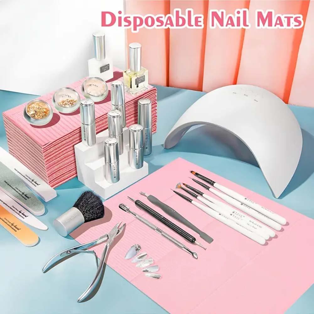 50 Pieces Disposable Apron Bed Sheet Cloth, Tablecloth Cleaning Pad, Manicure Desk Mat, One-Use Cleaning Pad, Manicure Tool, Thin Paper