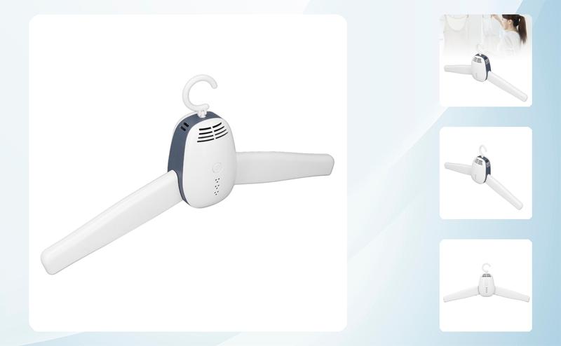 Electric portable dryer - Mini dryer, ultra quiet motor portable dryer, foldable clothes rack, three-layer travel timer, suitable for business travel