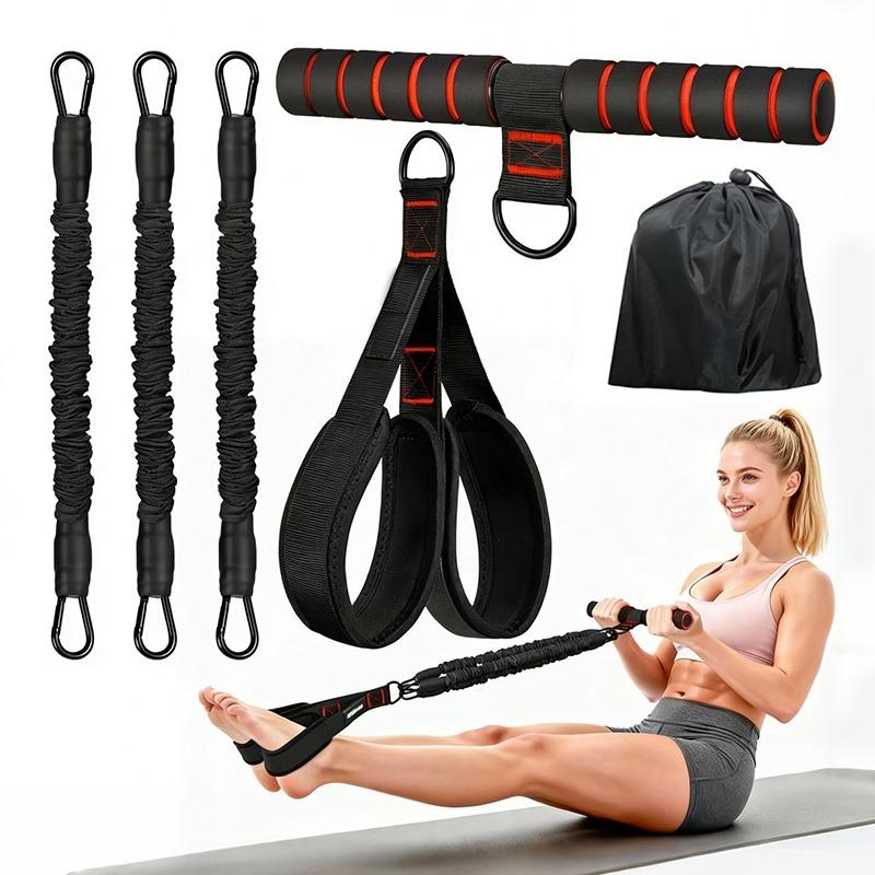 Multi-Functional Pedal Resistance Training Set with Pedal Straps & Foam Handle - Full Body Toning - Perfect for Living Room, Bedroom & Bed Workouts, Must-Have for Home Fitness, Fitness Training Band, Exercise Equipment