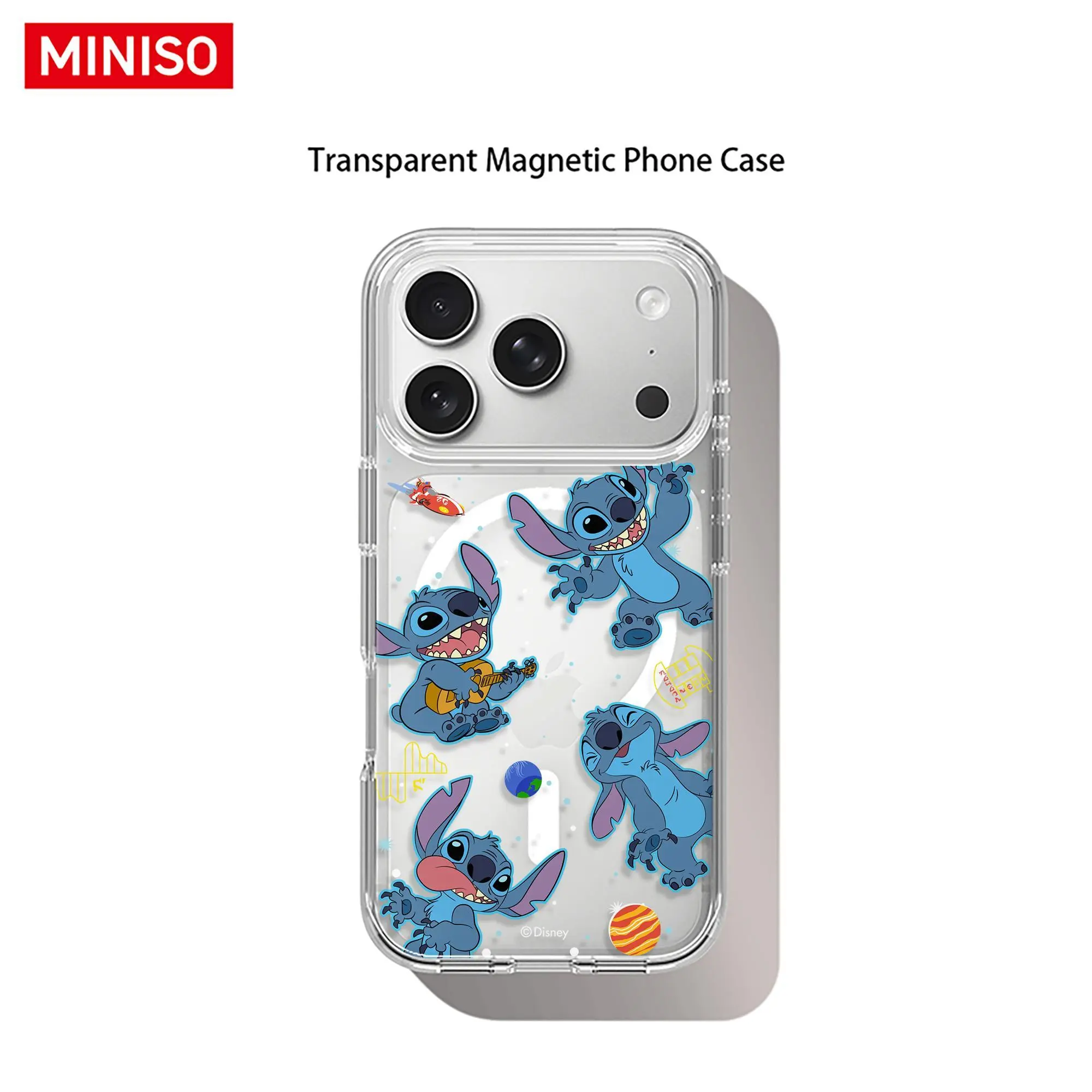 Disney Stitch Intergalactic Adventure All-Over Print Phone Case Transparent Magnetic Shockproof case suitable for iphone 17 Pro Max/17 Pro/17 Air/17/16/15/14/13/12/11 Series