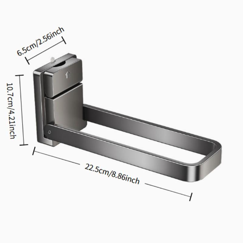 Foldable Towel Rack with Suction Cup, No-Drill Hand Towel Holder, Bathroom Organizer for Towels, Jewelry, Hairbands, Etc