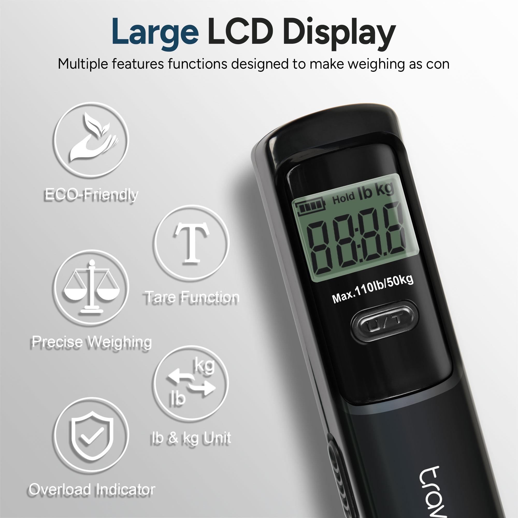 Travel Inspira Luggage Scale Battery-Free, Travel Essentials, Digital Weight Scales, Portable Handheld Digital Scale, Scale for Luggage Suitcase, Travel Accessories, 110lbs/50kg, TikTokShopSpringGlowUp