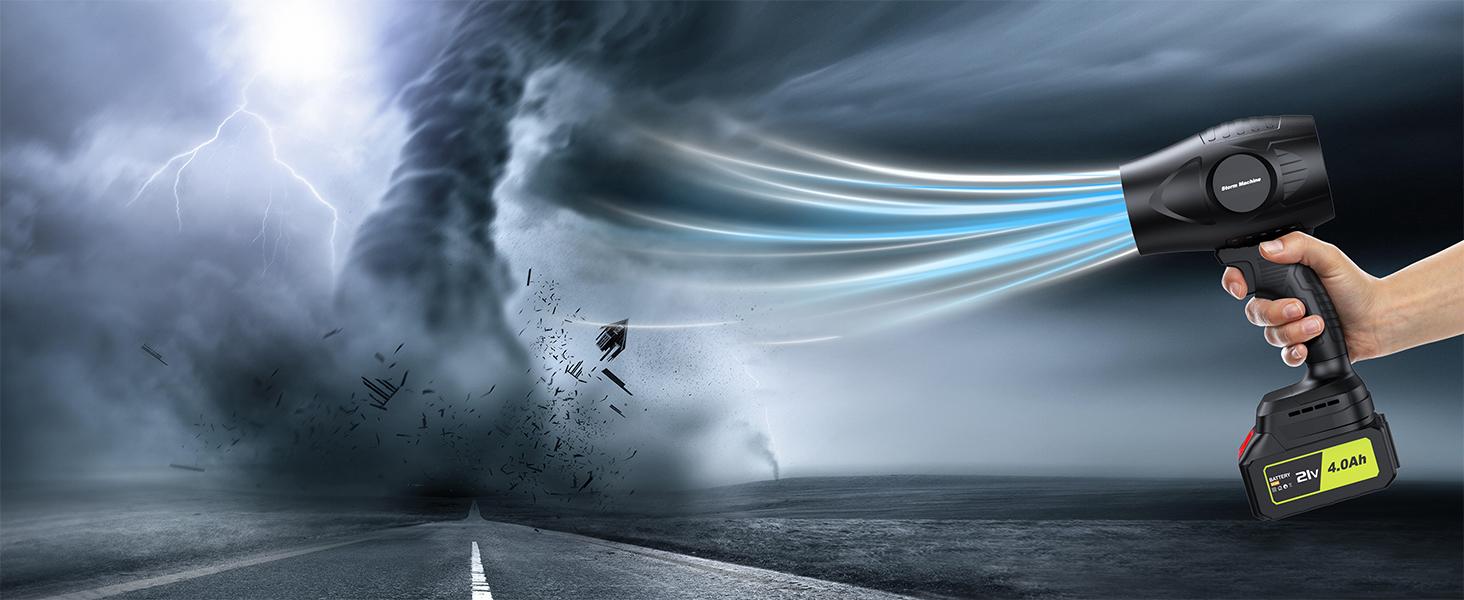 YUQUESEN- Turbo Jet Blower Electric Cordless Leaf Blower Handheld with 2 4.0Ah Batteries & Charger for Patio Cleaning Car Drying Dust Removal Lightweight Design - Home