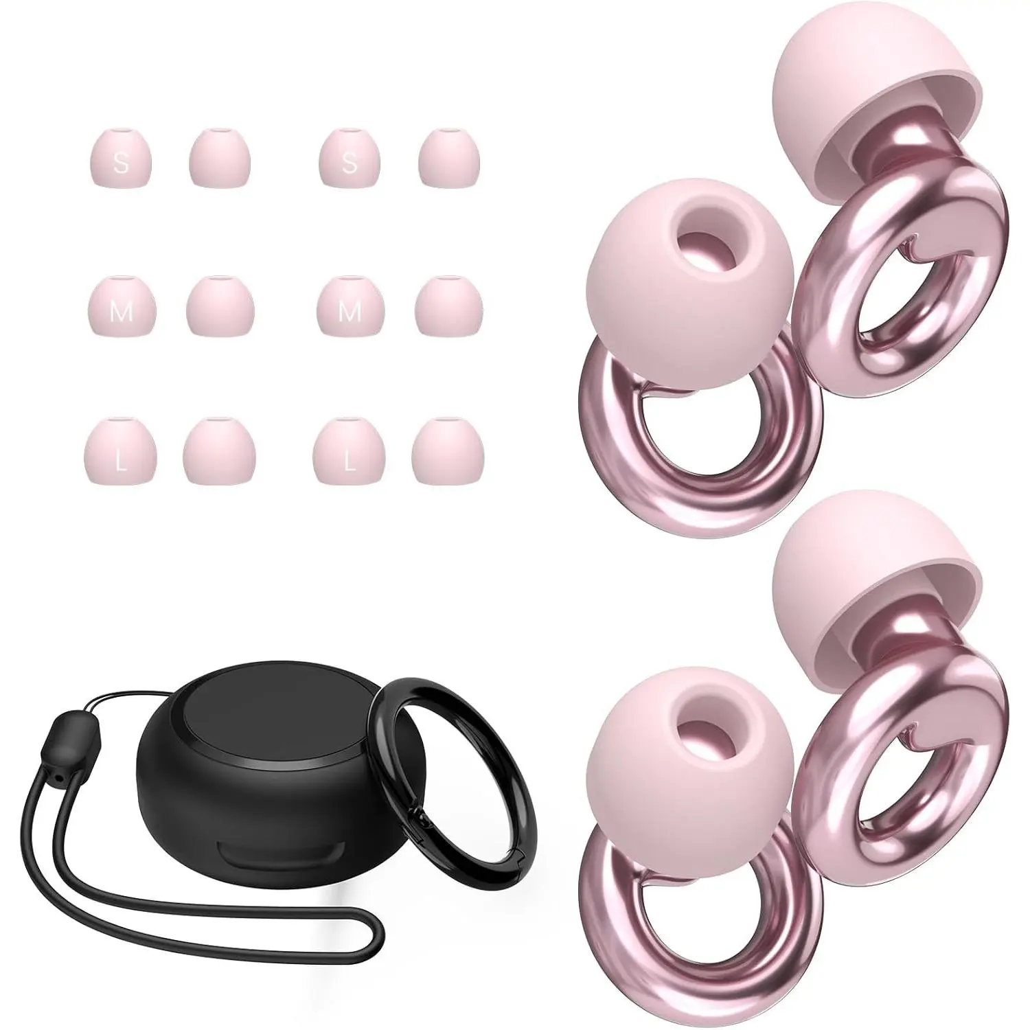 Ear Plugs for Sleeping,2 Pairs of Stylish Reusable Noise Reduction Earplugs with 8 Pairs Tips & case,Hearing Protection Earplugs for Concert,Travel,Work,Live Events - 25dB-30dB