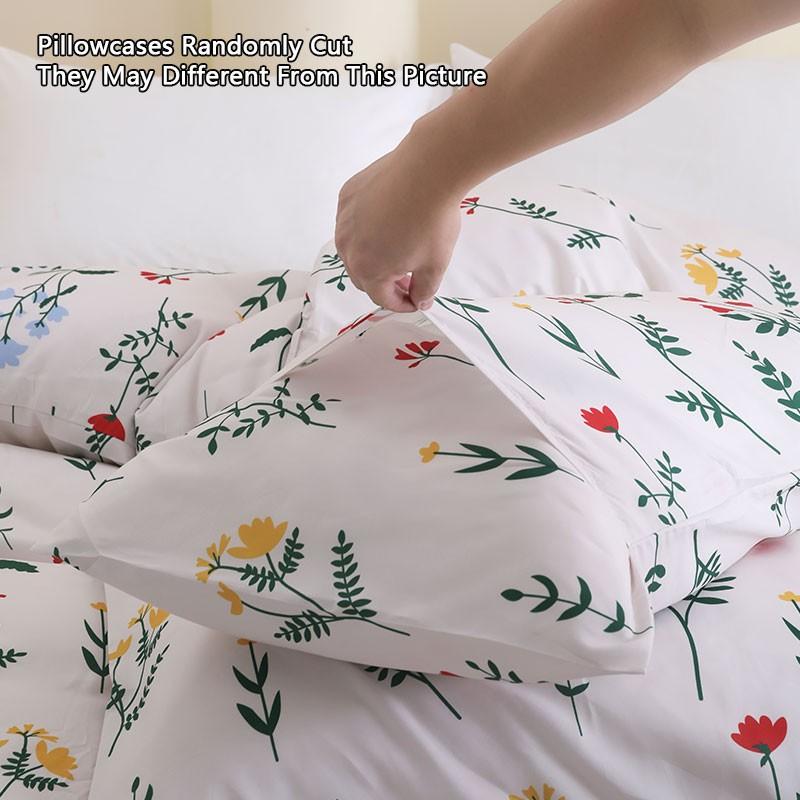 Spring & Summer Refresh, Winter Jasmine Print 3-Piece Duvet Cover Set, Includes 1 Duvet Cover and 2 Pillowcases (Without Insert), Soft and Comfortable, Machine Washable for Easy Care.