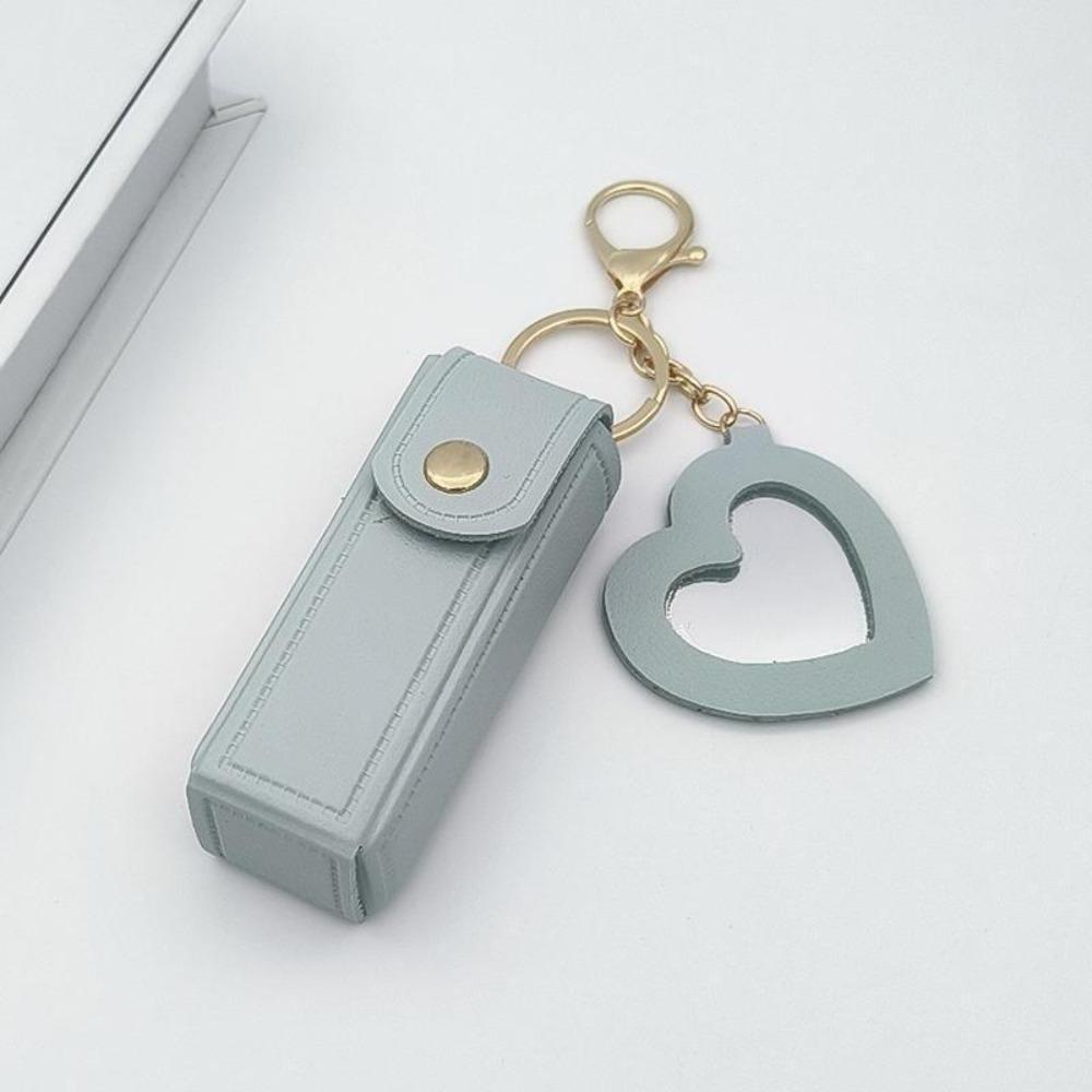 Mini Makeup Bag with Small Mirror, Portable Lipstick Case, Cute Keychain Pendant, Travel Cosmetic Pouch for Girls On-the-Go