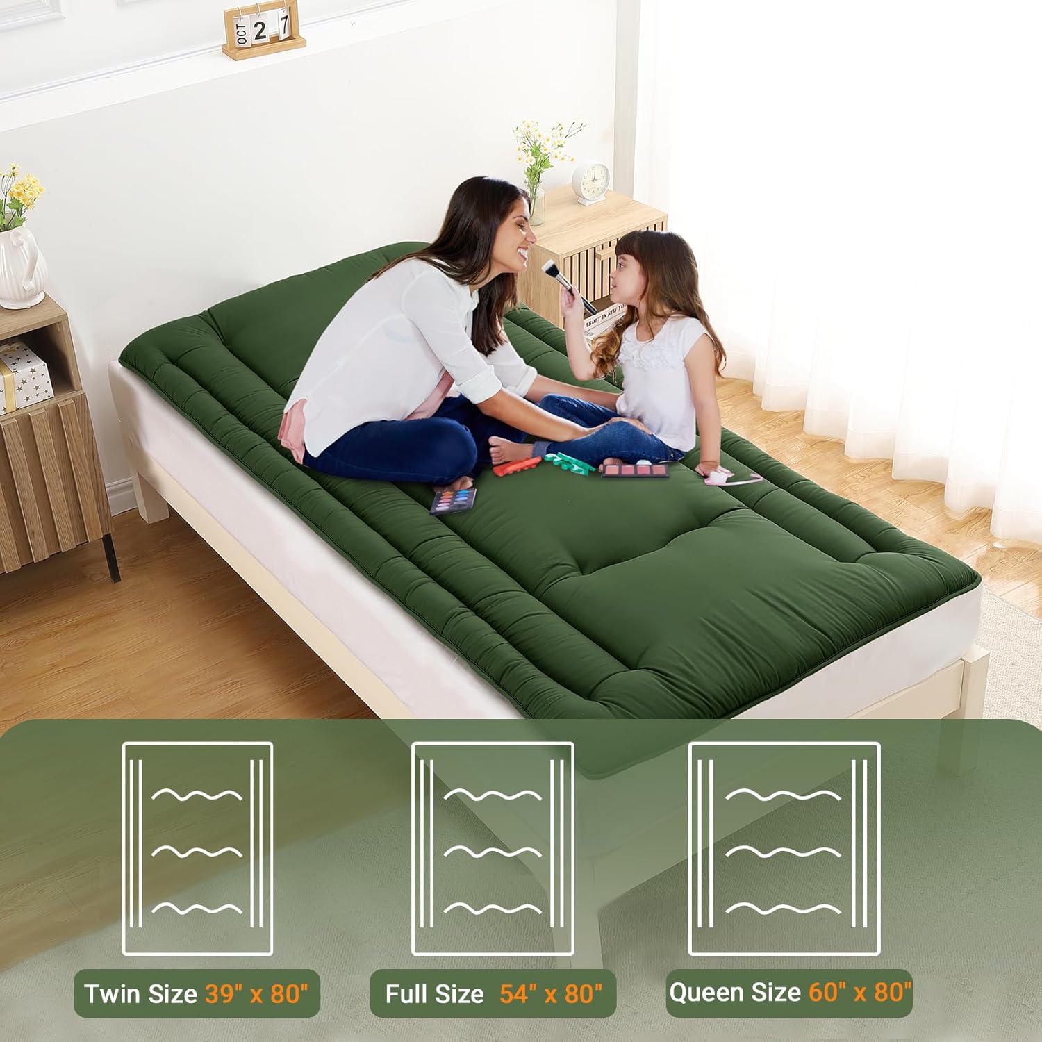 Twin Size / Full Size Futon Mattress, Japanese Floor Sleeping Mat Rollable Tatami Mattress for Dorm, Portable & Foldable Floor Mattress Sleeping Mattress Pad for RV Travel Camping Twin Size / Full Size Futon Mattress, Japanese Floor Sleeping Mat Rollable Tatami Mattress for Dorm, Portable & Foldable Floor Mattress Sleeping Mattress Pad for RV Travel Camping