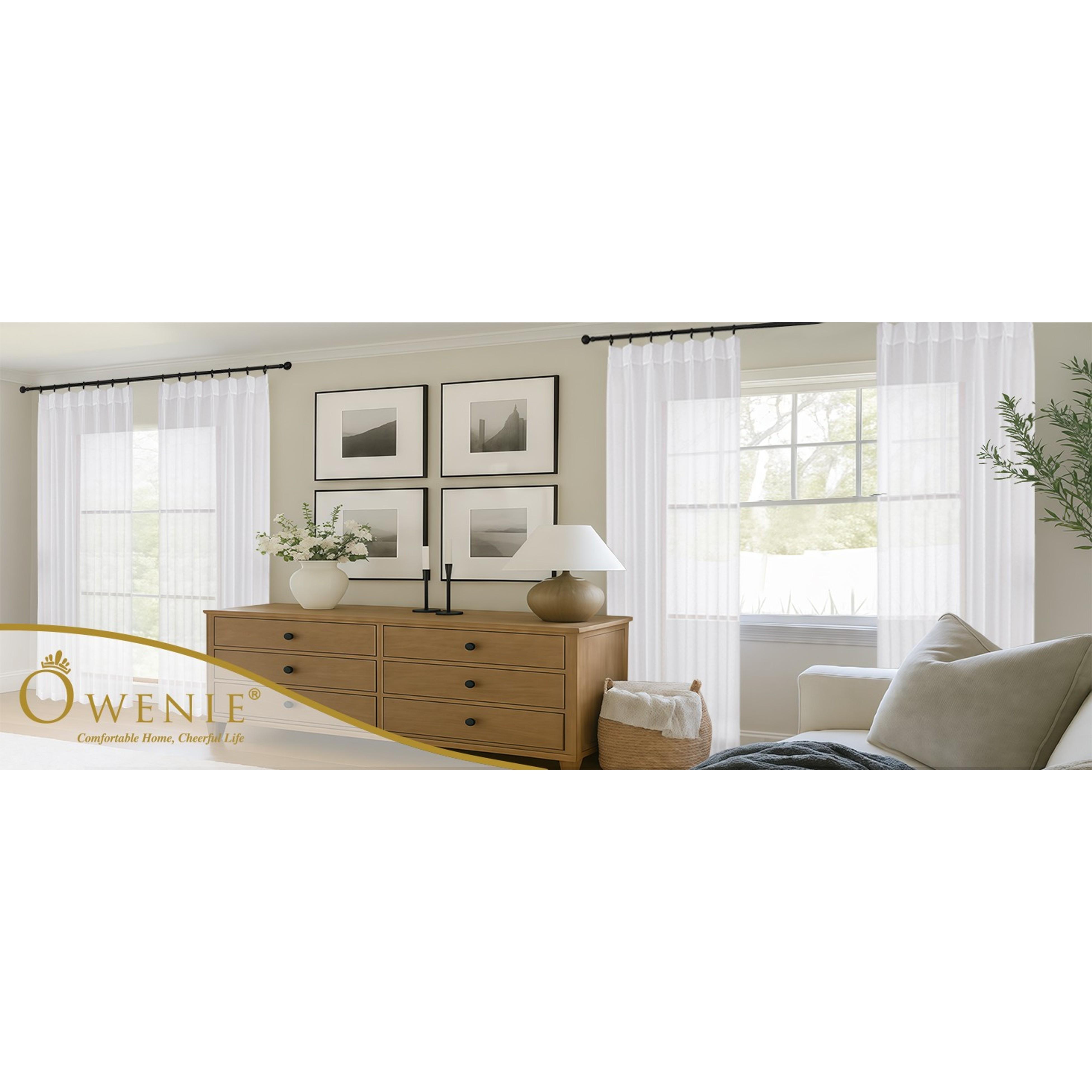White Pinch Pleated Sheer Curtains 96 Inches Long, Light Filtering Window Treatments for Bedroom & Living Room, Modern Solid Drapes, 40x96 Inch PanelGift