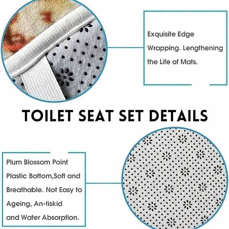 1/4pcs Christmas Holiday Theme Shower Curtain Set, Tree Design, Includes Bath Mat, Toilet Seat Cover, U-Shaped Pad, Perfect Gift, 12 Hooks Included, Bathroom Decoration Accessories