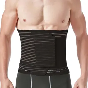 Abdomen Hernia Support Belt for Women & Men (Black, Abdominal Binder for Post Surgery & Postpartum Recovery, X-Large)