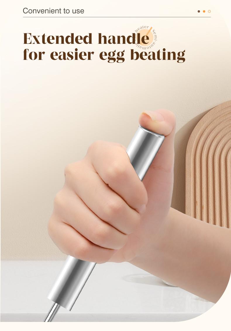 Stainless Steel Hand-Push Rotary Whisk A hand mixer stirrer for cooking, perfect for blending, whisking, beating, and stirring tasks.