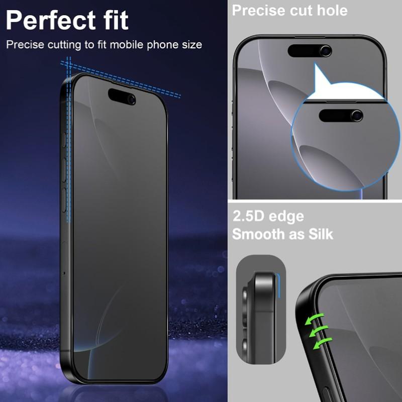 Three-Pack Matte Anti-Spy Screen Protector, Enhanced Privacy, Edge Reinforcement, Drop & Scratch Resistant, Bubble-Free, for iPhoneiPhone 17 Pro Max/17 Air/16 Pro Max/16 Plus/15 Pro Max/14/13/12/11/XS/XR Series