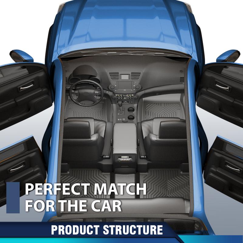 CROSSDESIGN All Weather TPE Car Floor Mats Liner Waterproof  Protection Floor Mats Fit for 2016-2022 Honda Pilot  Floor Mats Black