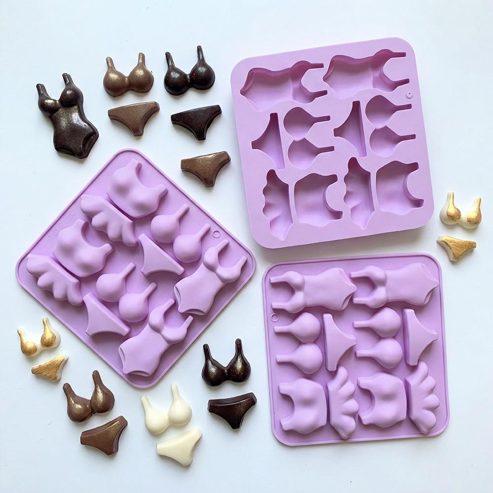 3pcs 10-Cavity Women Shape Silicone Molds, DIY Chocolate Candy Pudding Dessert Cake Decorations, Baking Cookie Mold Set