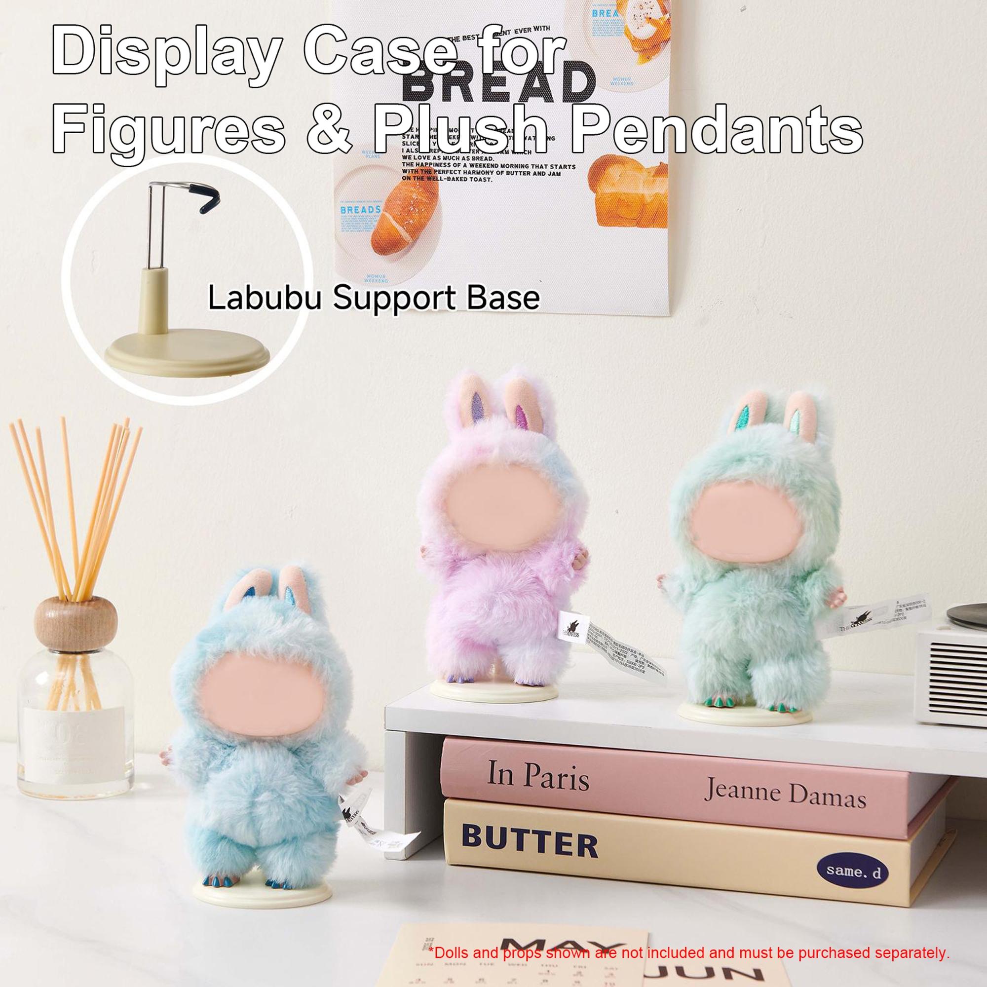 Plush Pendants Storage Display Jar with Doll Support Stand, Large Size Stackable Box, Suitable for Handmade Labubu Dolls & Trendy Toy Collection