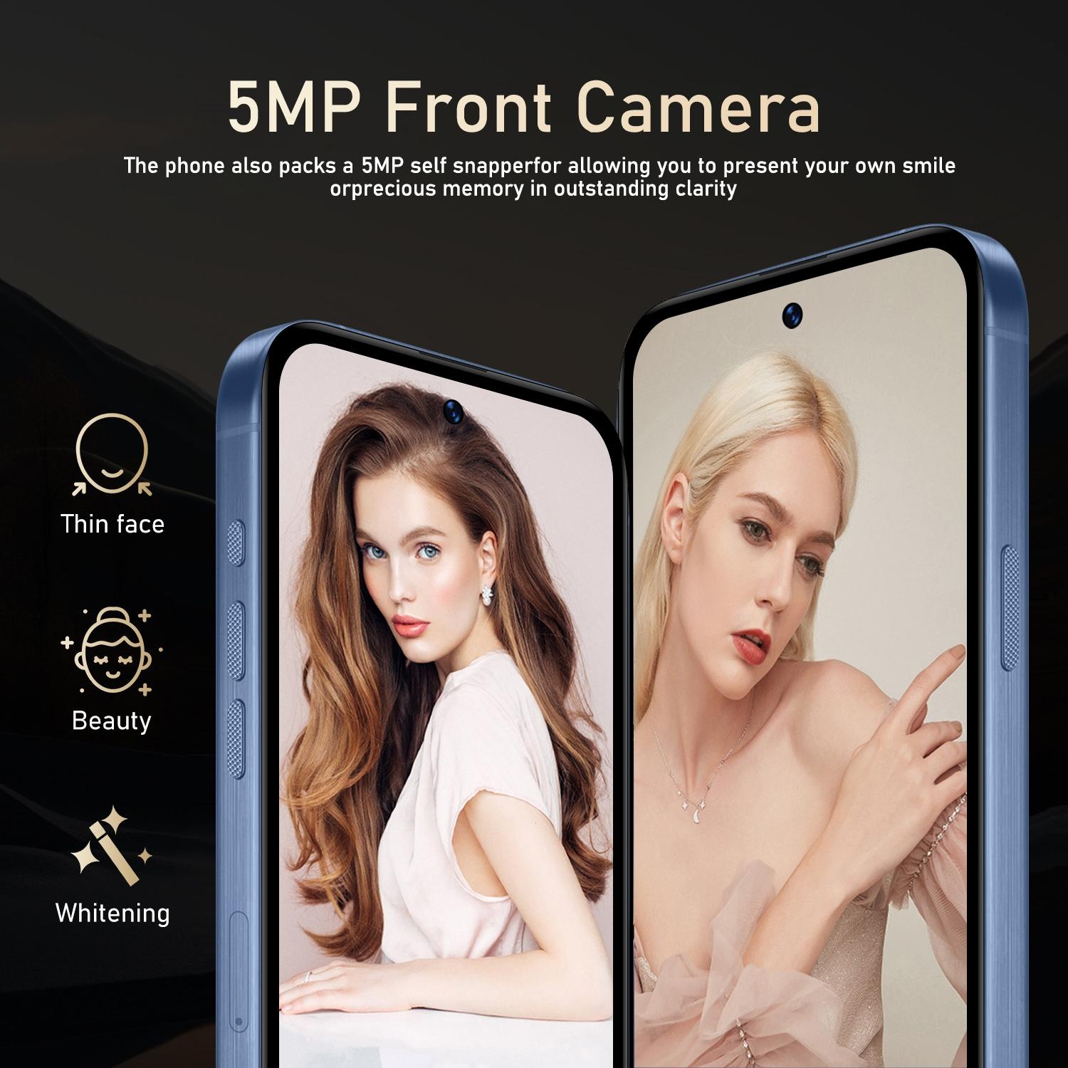 FUFFi-M17 Pro Fashion Smartphone, 6.61-Inch Large Screen, 4G Network, 5MP + 16MP High-Definition Camera, Quad Core Android 10.0, 3GB RAM+64GB ROM, 3500mAh Battery, Dual SIM Dual Standby, Cellphone with Metal Frame