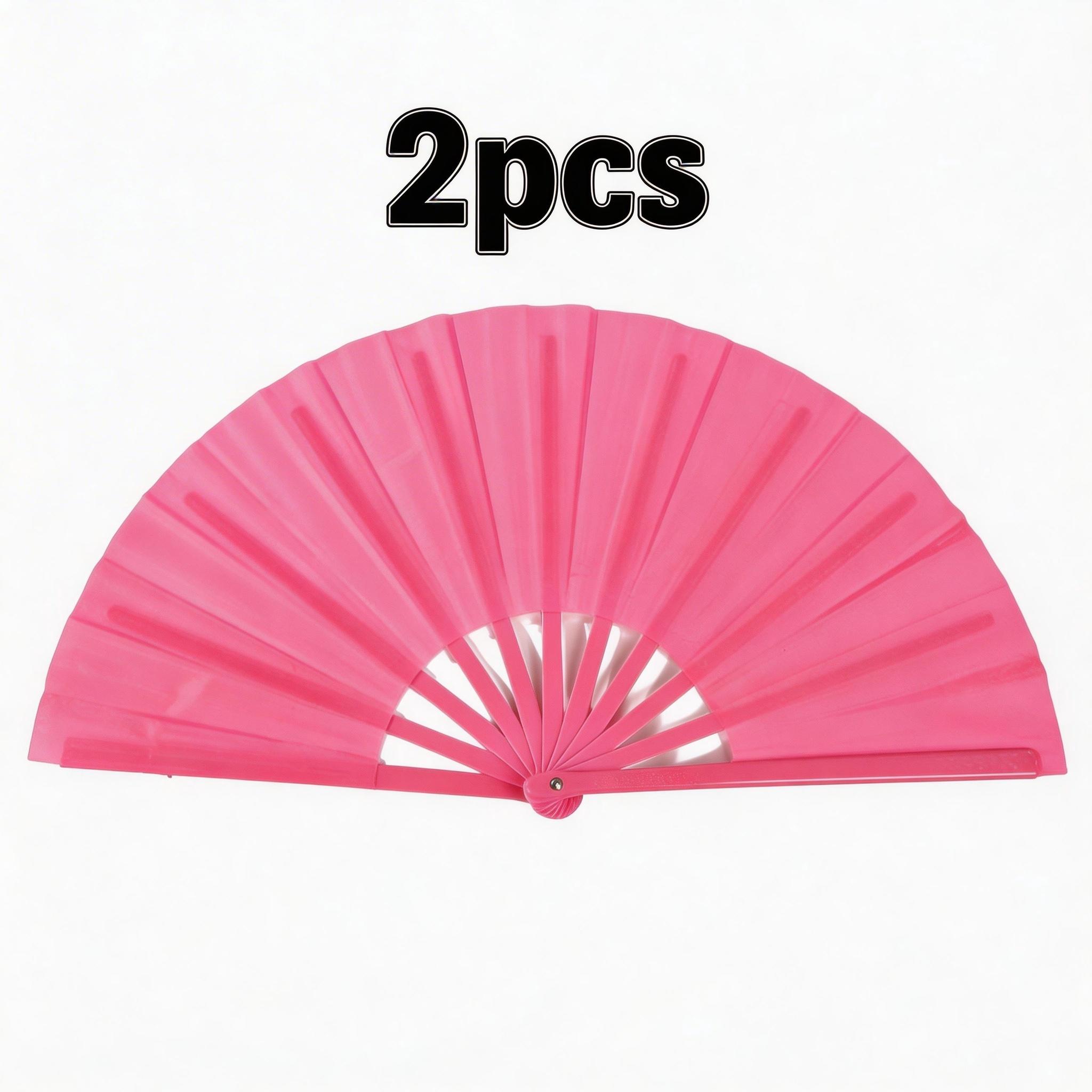 2 Pcs Colorful Kung Fu Sound Fans, 10 Inch Chinese Dance Plastic Fan, Martial Arts Performance Tai Chi Dual-Sided Folding Fan