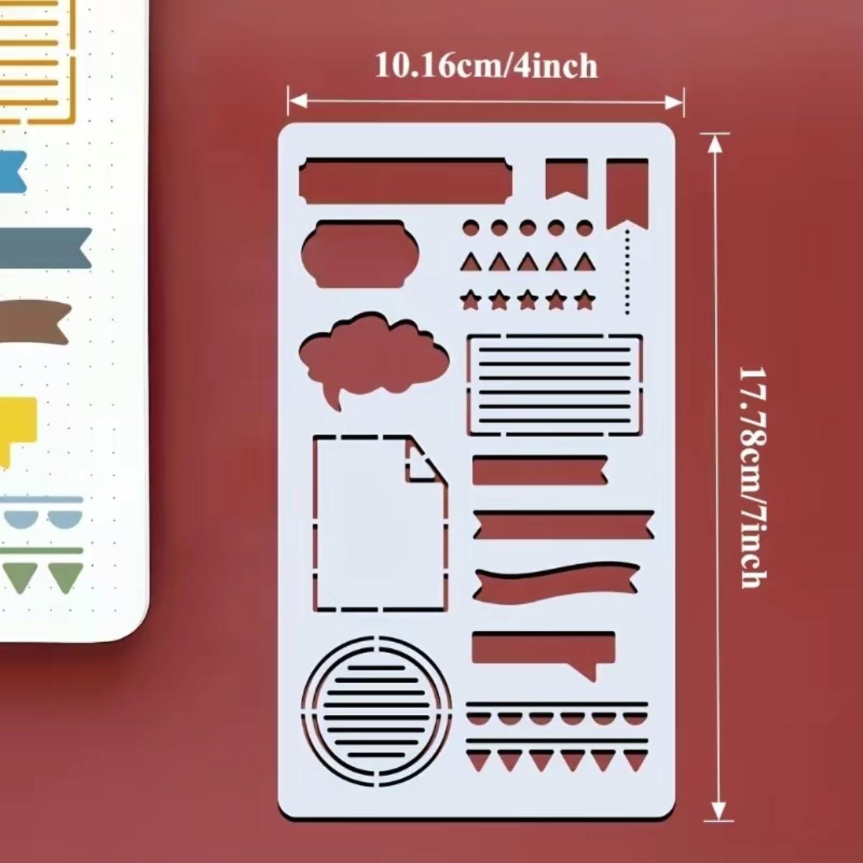 15 Pcs Reusable Plastic Templates for Journals,Planners,Scrapbooks,Includes Lists,Flowcharts,Creative Designs,Perfect for DlY Projects