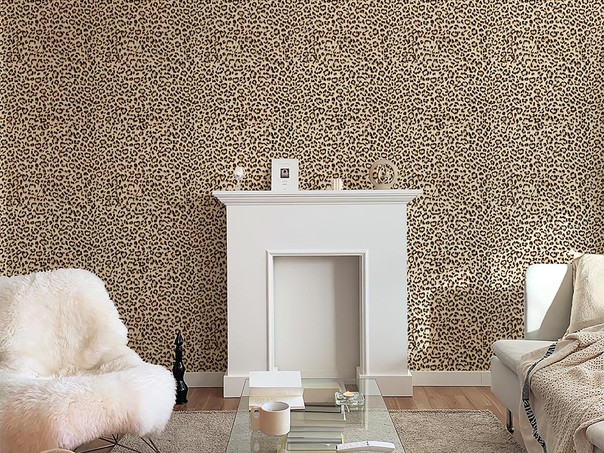 JIFFDIFF Leopard Print Peel and Stick Wallpaper Removable Cheetah Contact Paper Self Adhesive Brown Wall Paper for Accent Wall Renter Friendly Decor Waterproof Removable Wall Sticker