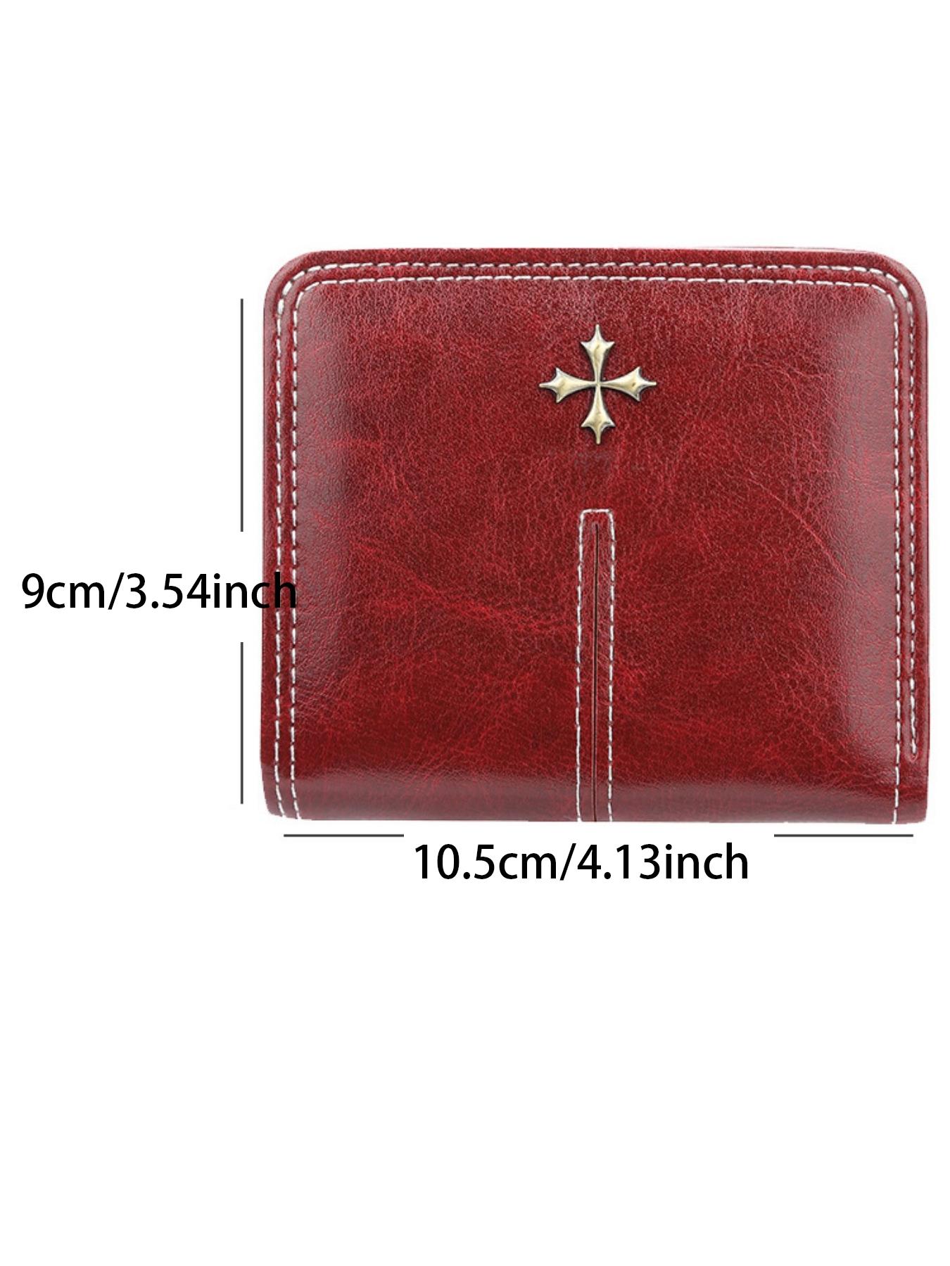 Women's Short Vertical Wallet, Vintage Fashion Style, Multiple Card Slots with Zipper Coin Pocket, Casual Daily Use Commuter Purse
