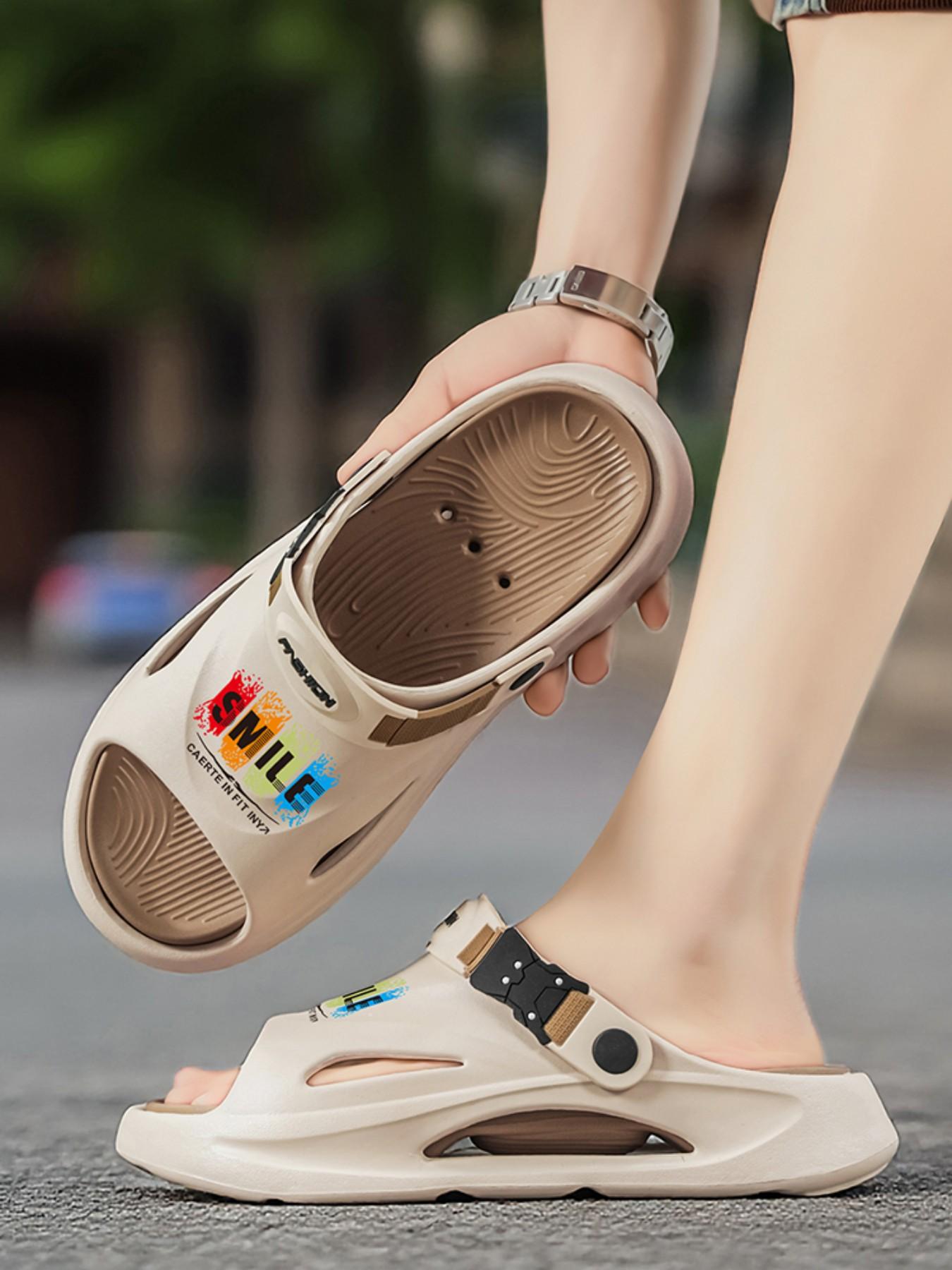 Men's Summer Outdoor Anti-Slip Sports Beach Sandals, Thick Sole Comfortable Flip Flops, Dual Color New Arrival Men's Shoes