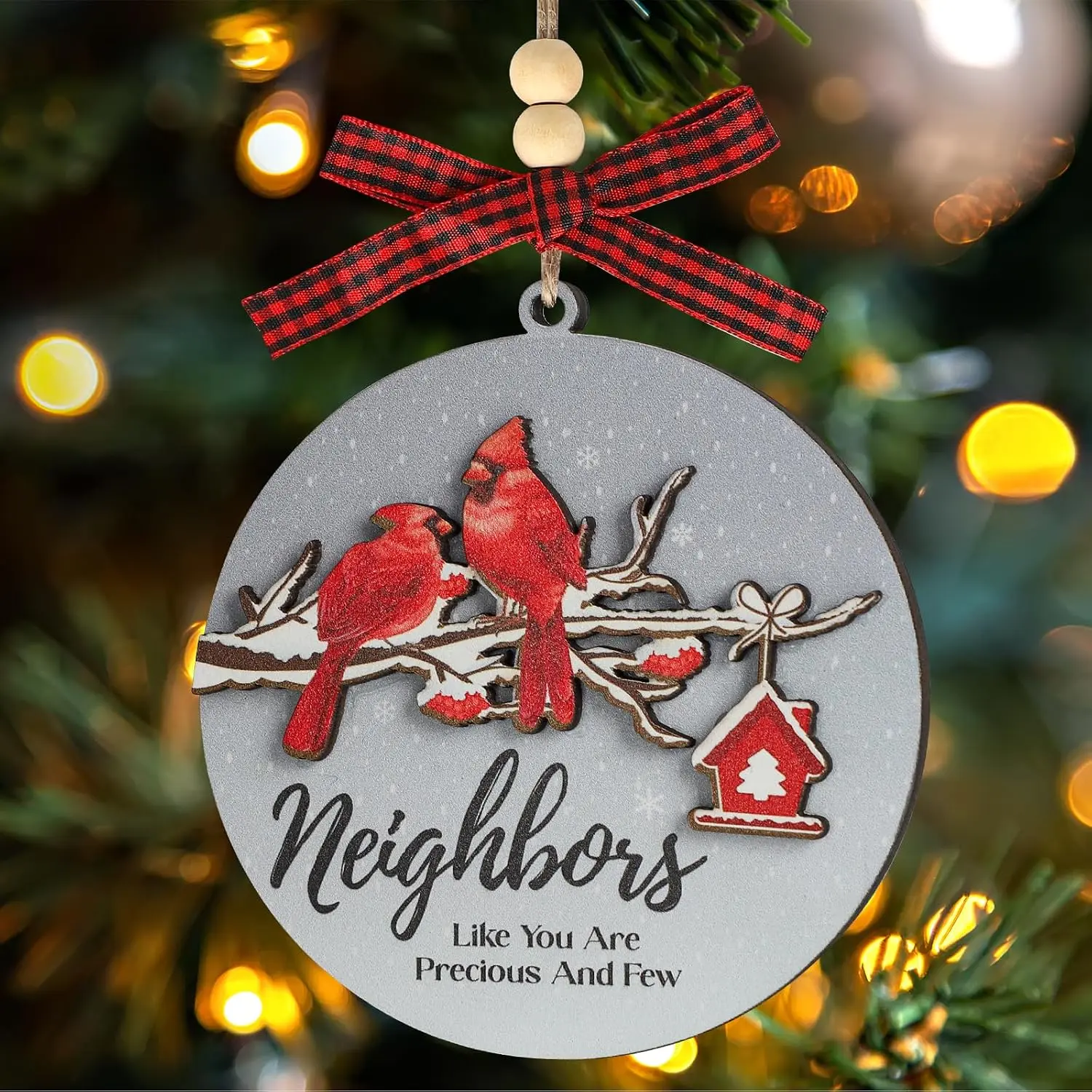 Neighbor Christmas Ornaments 2025, Wooden 2 Layers Neighbor, Neighbors Like You are Precious and Few Ornament, Neighbors  Ornament for Xmas Tree Decoration