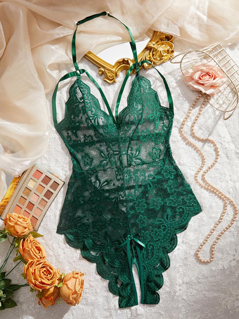 Women's Solid Color Sexy Lace Body Suit Lingerie Bodysuit, Fashion Comfy Breathable Lingerie for Daily Wear, Women's Lingerie for All Seasons