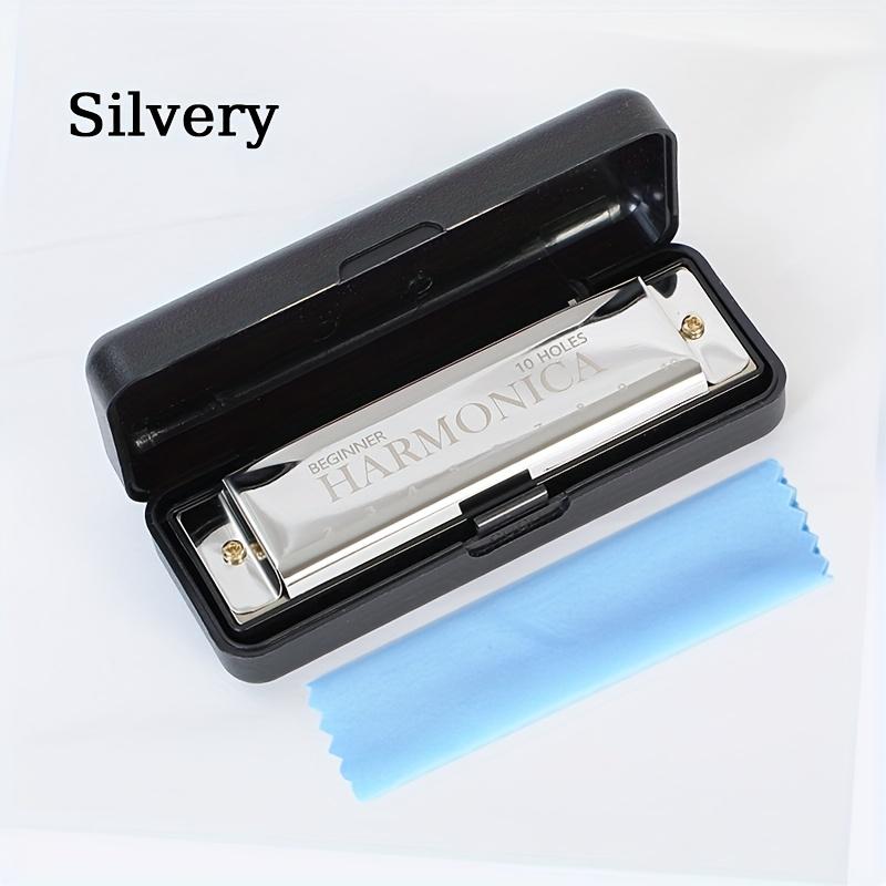Beginner Harmonica - 10-Hole C Key Professional Blues Harmonica, Comes with a Harmonica Case, Cleaning Cloth, And Manual, Perfect for Beginners, Adults, And Professionals As a Joyful Gift for Eid