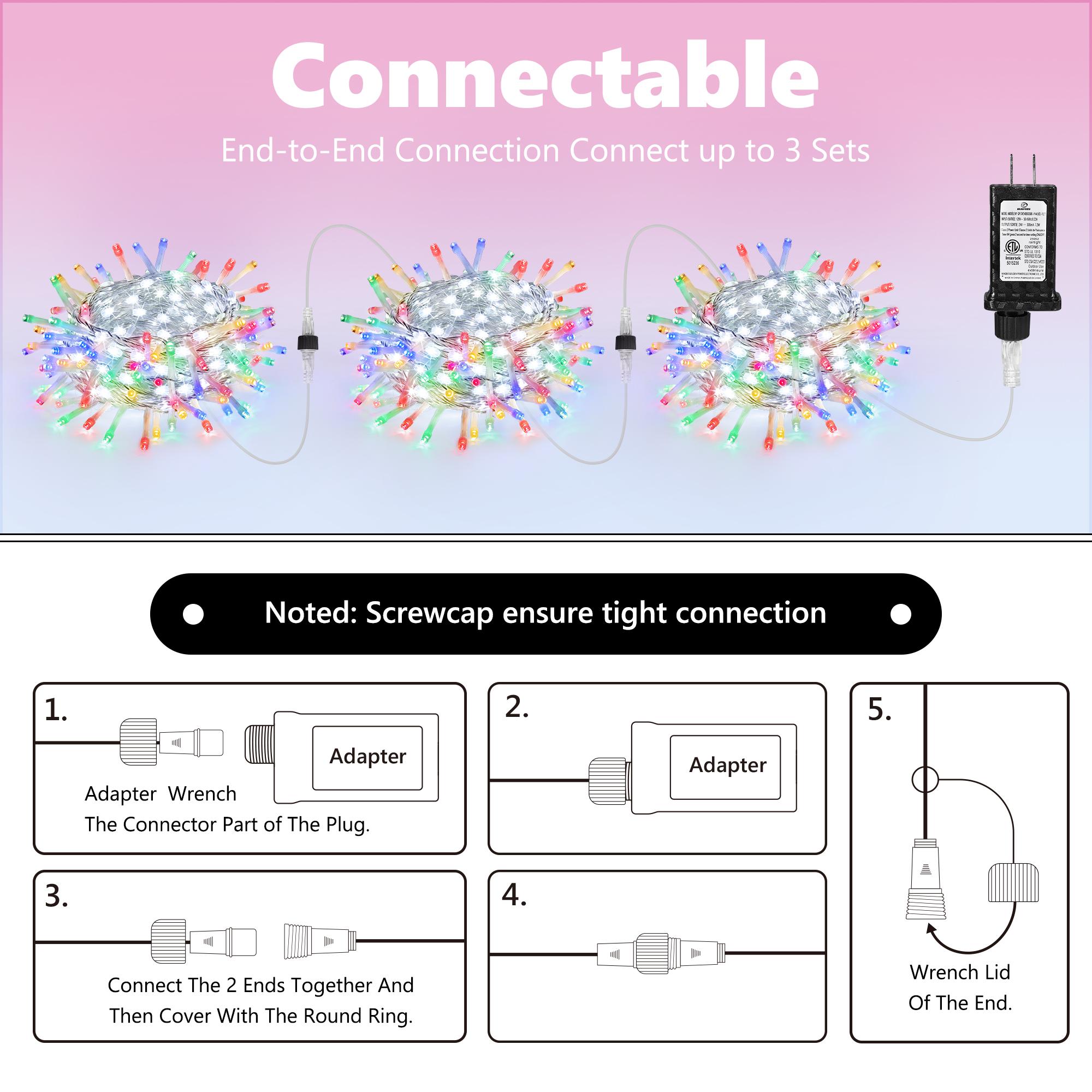 30FT Outdoor Water Flowing Lights - 240 LEDs Christmas Multicolor String Lights with 8 Basic Modes + 6 Flowing Modes,Outdoor Waterproof Timmer Memory Function Patio Lights