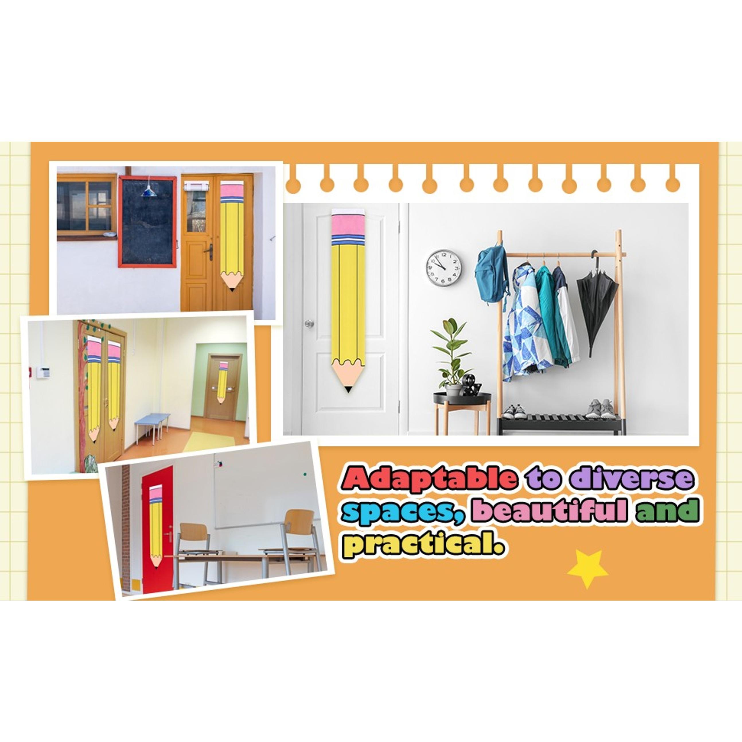 Pencil Curtains for Classroom Door Window Cover, Back to School Pencil Decorations for Kindergarten, Teacher Office Door Decor, 2 PcsGift