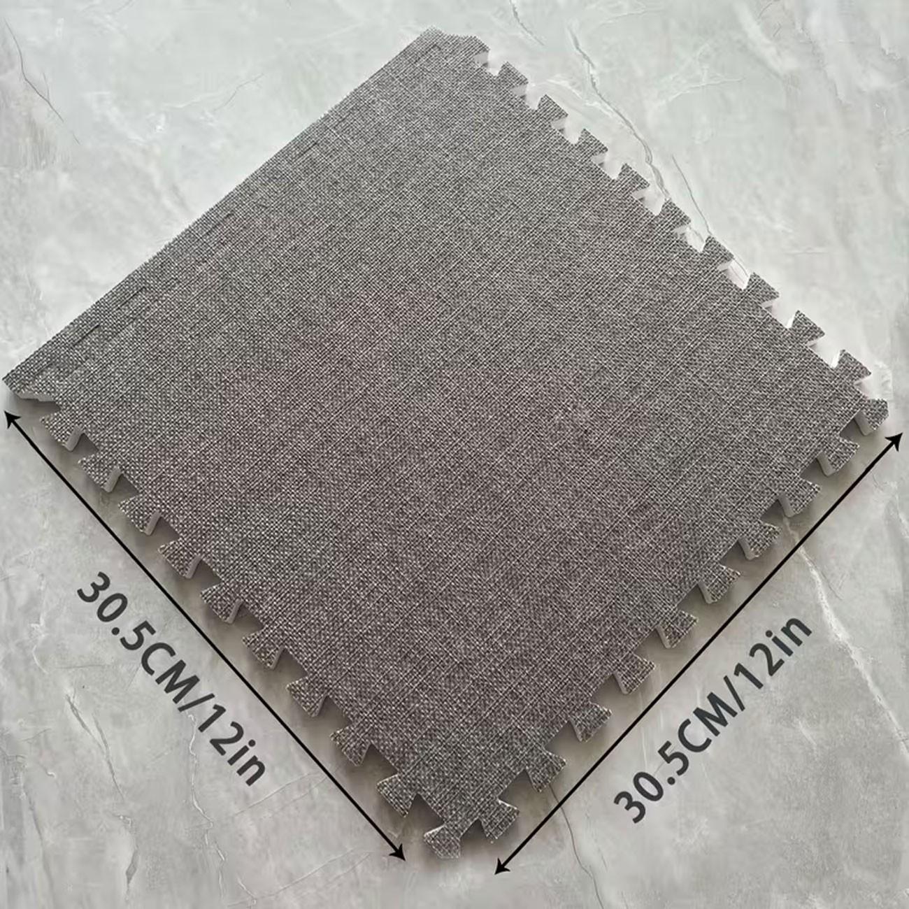 20-Piece Linen Patchwork Rug Set, Interlocking, Washable, Durable, Ideal for Bedroom, Living Room, Balcony, Office, 59.05x47.24 Inches