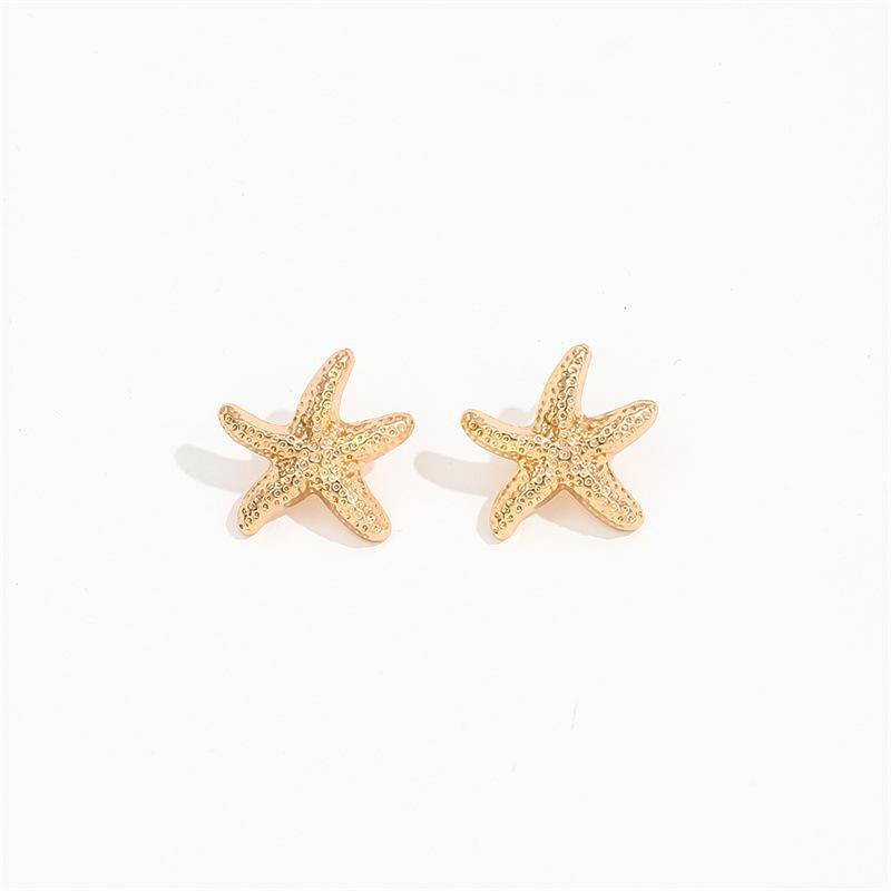 Cool Tone Starfish Statement Earrings |   Fashionable Exaggerated Earrings for Women Matching Heart Charm Bracelets