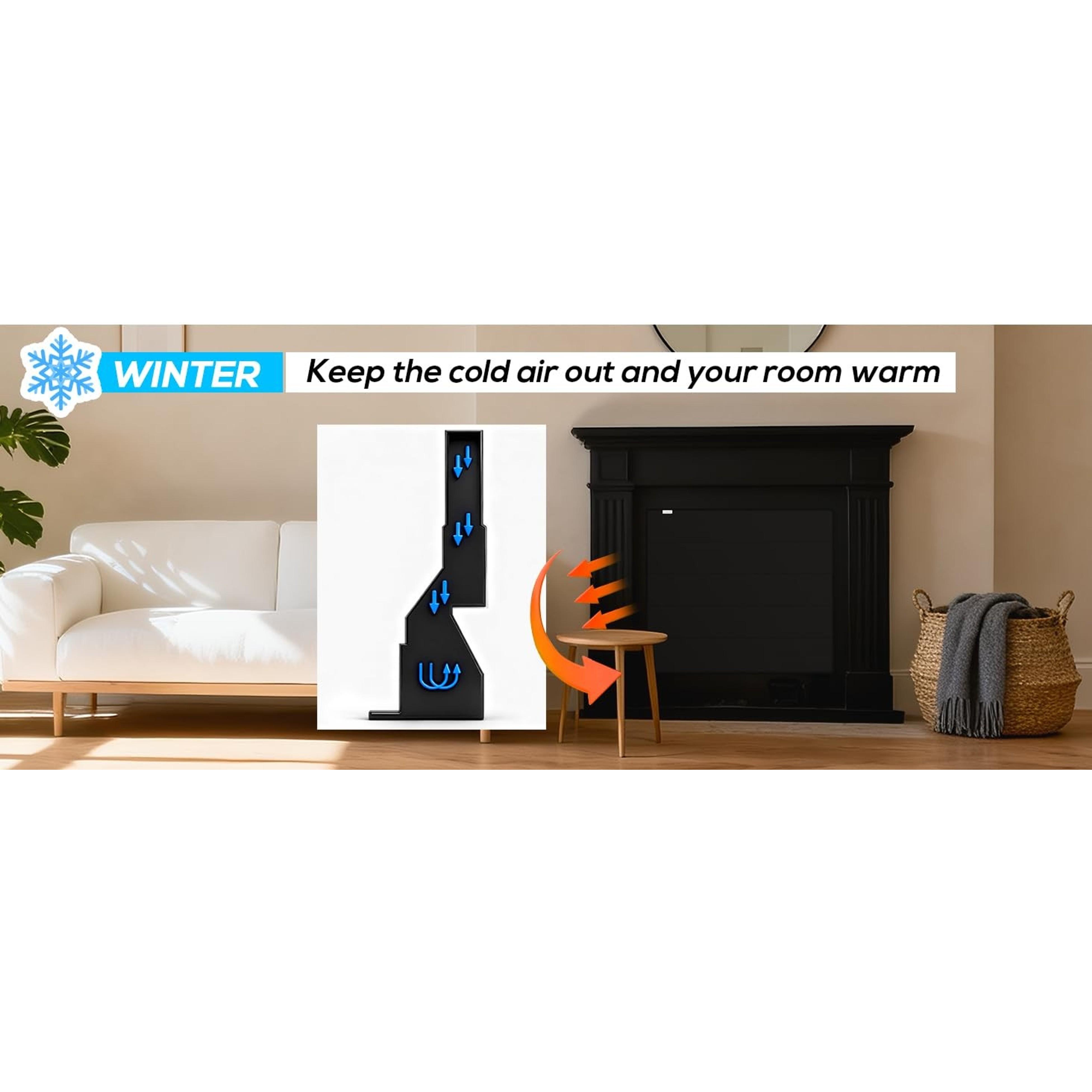 Magnetic Fireplace Cover - Stop Heat Loss & Keep Drafts Out with Built-in 12 Strong Magnets for Iron Fireplace Frame, 39x32 Inch Magnetic Fireplace Cover - Stop Heat Loss & Keep Drafts Out with Built-in 12 Strong Magnets for Iron Fireplace Frame, 39x32 Inch