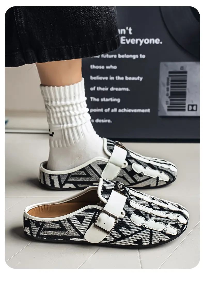 Men's Bohemian Print Mules, Mule Slides, Comfortable Slip-On Sandals, Adjustable Buckle, Soft Insole, Ideal for Daily Wear, Casual Footwear