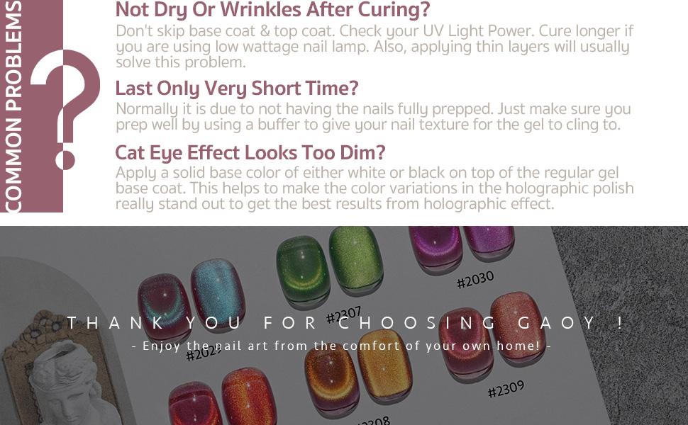 GAOY Brilliant Fireworks Cat Eye Gel Nail Polish Set with Magnet for Pink Green Glitter Holographic Cat Eye, Salon Gel Manicure and Nail Art DIY at Home