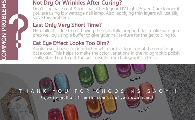 GAOY Brilliant Fireworks Cat Eye Gel Nail Polish Set with Magnet for Pink Green Glitter Holographic Cat Eye, Salon Gel Manicure and Nail Art DIY at Home