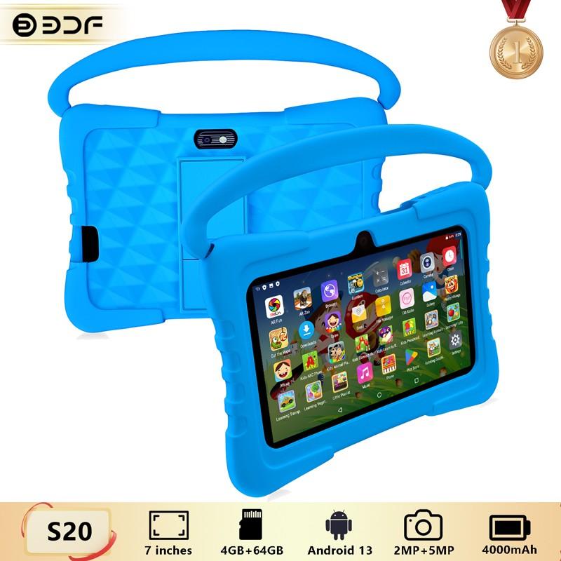 7-Inch Android Learning Entertainment Tablet with Education Software, USB Charging, Quad-Core Processor, 4GB RAM, HD IPS Display, Parental Lock, Dual Cameras