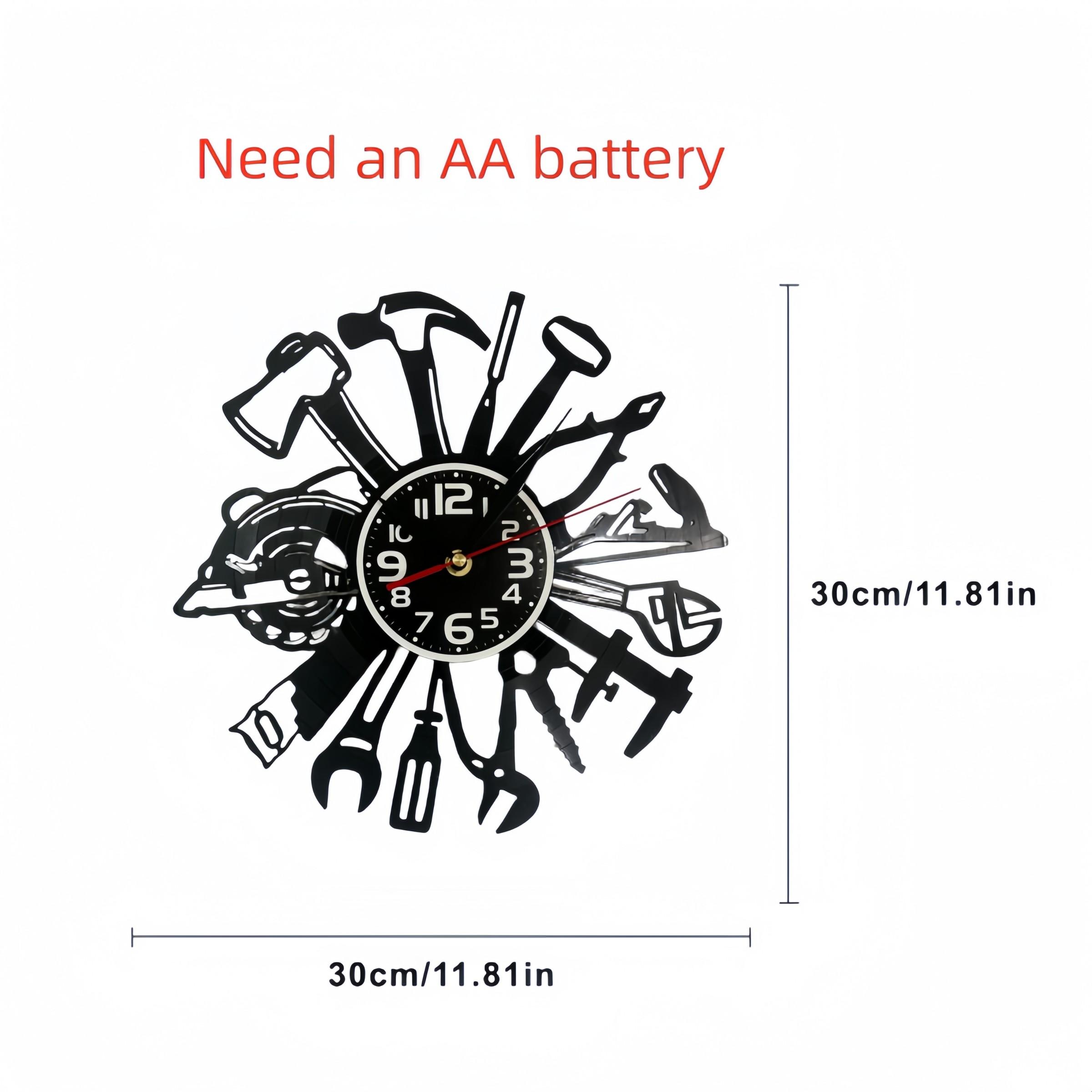 Tool-Shape LED Wall Clock, Perfect for Garage and Repair Workshop, Loved by Mechanics and DIY Enthusiasts, Quartz Movement