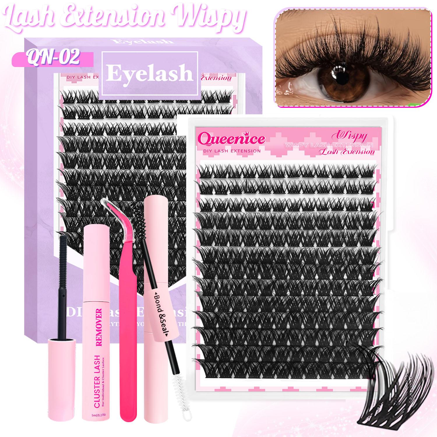 Lash Clusters with Spike Manga Wet Look Lash Clusters Kit Spiky Lash Extension Individual Lashes Cluster Eyelash Extensions Manga Lashes Clusters Wispy Eyelash Clusters