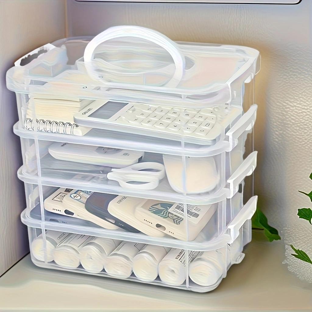 Portable Desktop Organizer Box, Stackable Toy Storage Shelf, Multi-Compartment Storage Bin, Desk Organization Solution