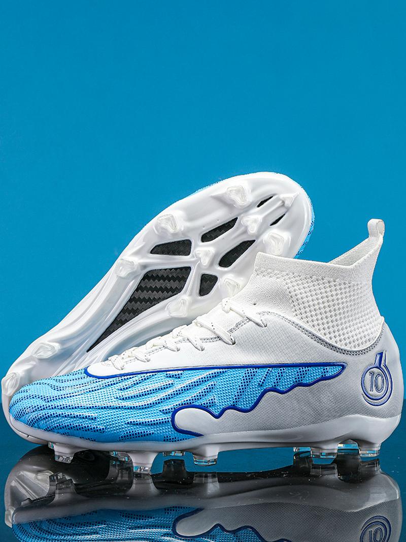 Lace up High Top Football Shoes, Anti-slip Spike Soccer Shoes, Matching Black Football Cleats, Solid Color Outdoor Sports Training Shoes, Football Field Boots, Men Shoes Lace up High Top Football Shoes, Anti-slip Spike Soccer Shoes, Matching Black Football Cleats, Solid Color Outdoor Sports Training Shoes, Football Field Boots, Men Shoes