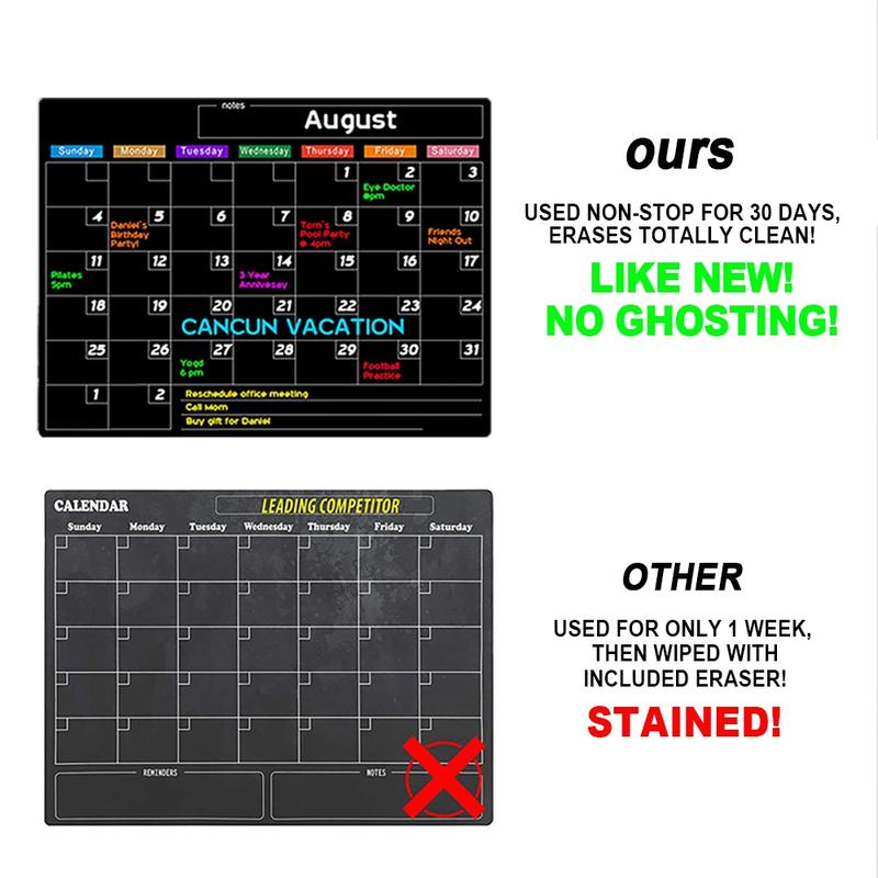 Magnetic Dry Erase Calendar for Fridge, Magnetic Monthly Calendar Board with Dry Erase Markers & Eraser, Monthly Planner Board, Monthly Budget Planner for Home Kitchen